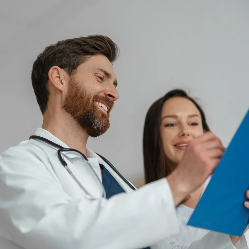 Clinical research professionals reviewing study information for clinical trials at Equity Medical in Nashville